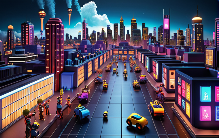 Microservices & Kubernetes Orchestra**
Prompt: "A vibrant digital cityscape where tiny robots representing microservices are being skillfully orchestrated by a larger robot conductor (Kubernetes) on a stage. The cityscape is modern, reflecting cloud architecture, with each building representing an independent service. Bright, dynamic lighting, focus on collaboration and automation."
**