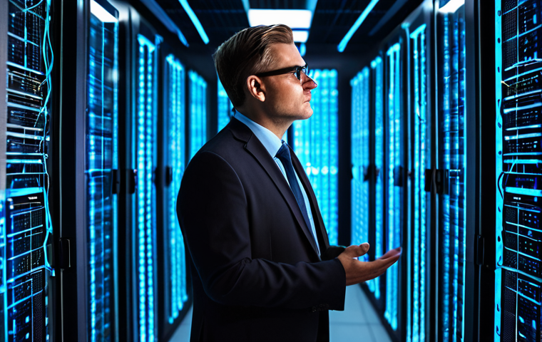 A thoughtful IT architect, fully clothed in a professional business suit, stands in a sophisticated, modern data center. Abstract, glowing lines and interconnected nodes weave around them, visually representing the complex and challenging nature of distributed microservices and cloud-native infrastructure. The scene conveys a sense of intellectual engagement with intricate systems. Perfect anatomy, correct proportions, natural pose, well-formed hands, proper finger count, natural body proportions. Professional photography, high resolution, soft lighting. safe for work, appropriate content, fully clothed, professional dress.